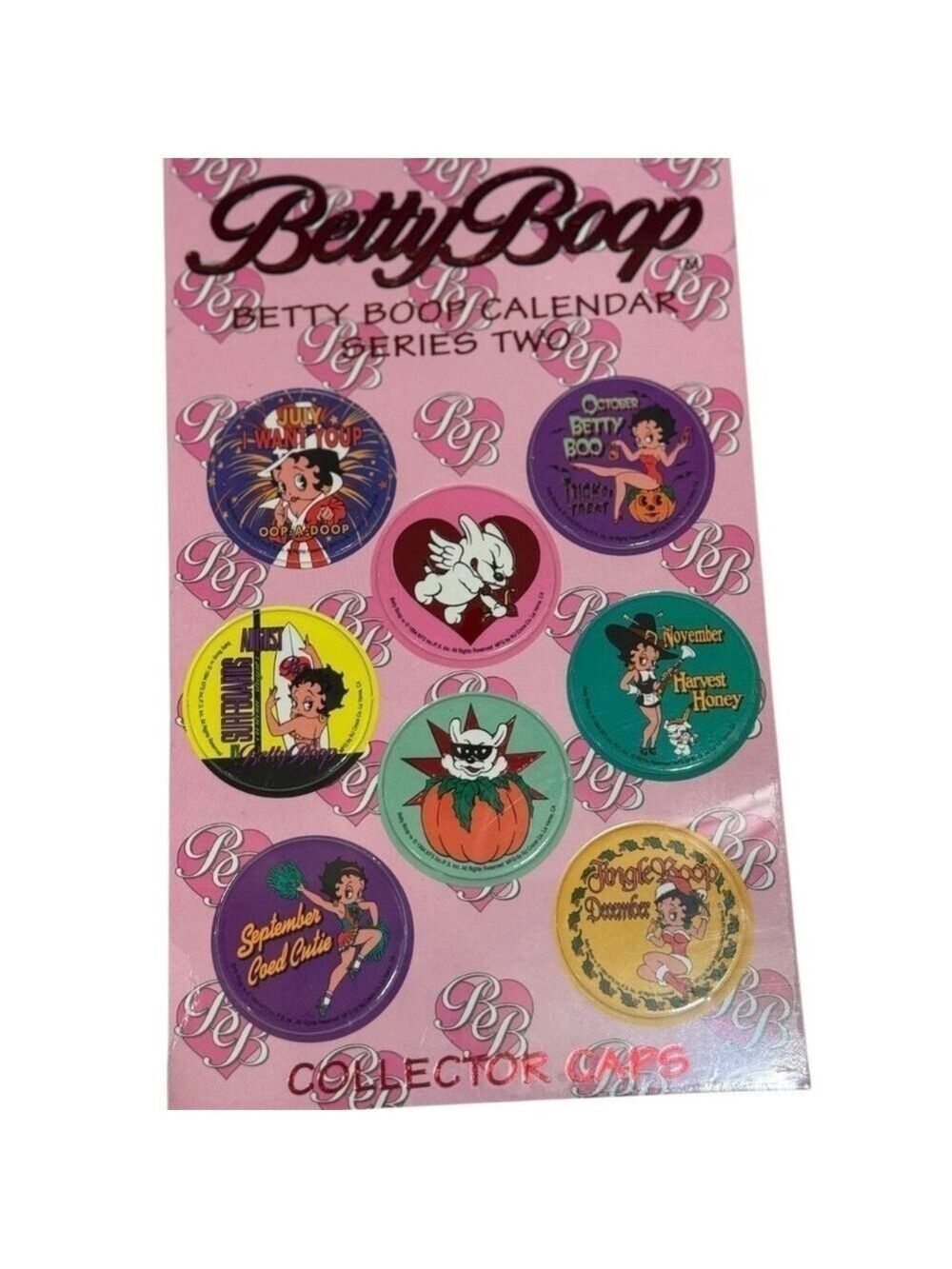 Betty Boop Pogs Calendar Series 2 1990s Vintage